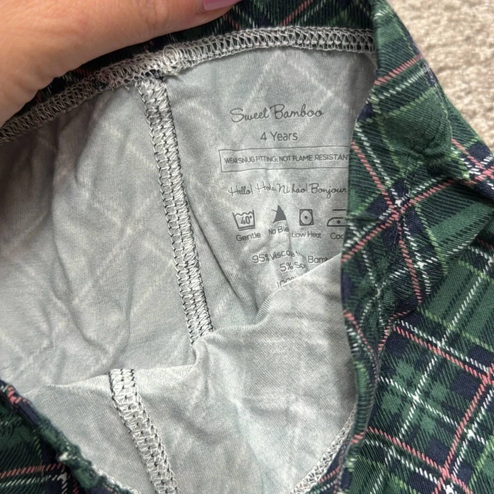 Sweet Bamboo Green Plaid Pajama Set